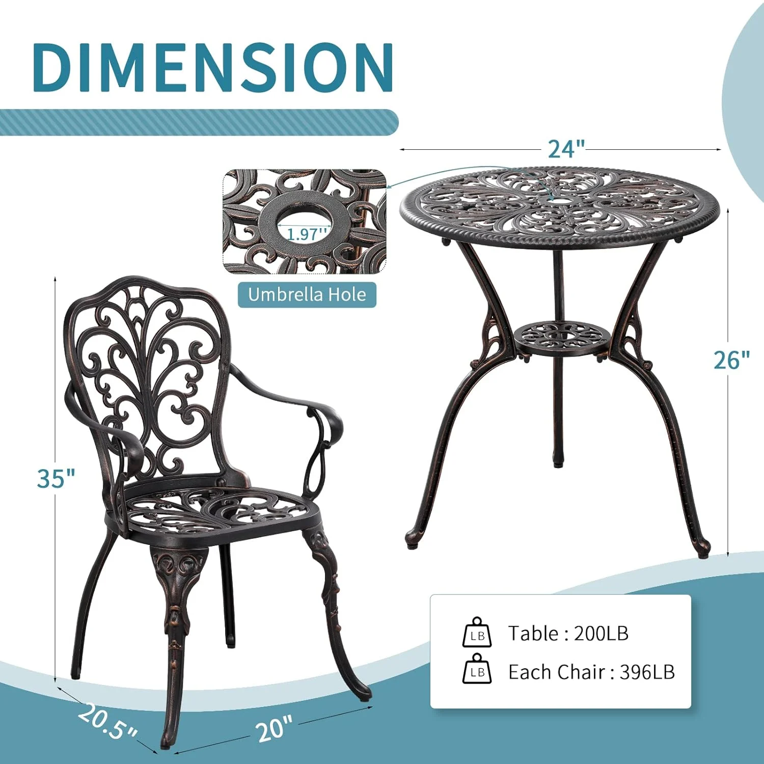 bistro table chairs set 6