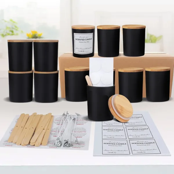 black candle jars 6