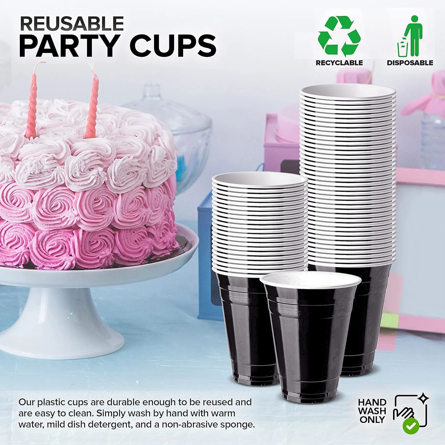 black plastic cups 6