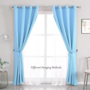 blue curtains blackout sheer 2