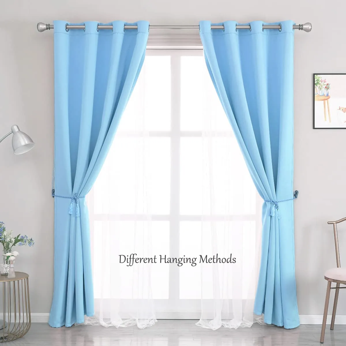 blue curtains blackout sheer 2