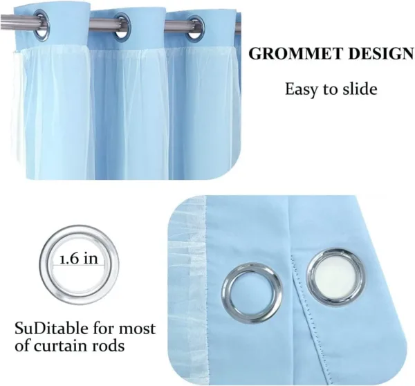 blue curtains blackout sheer 5