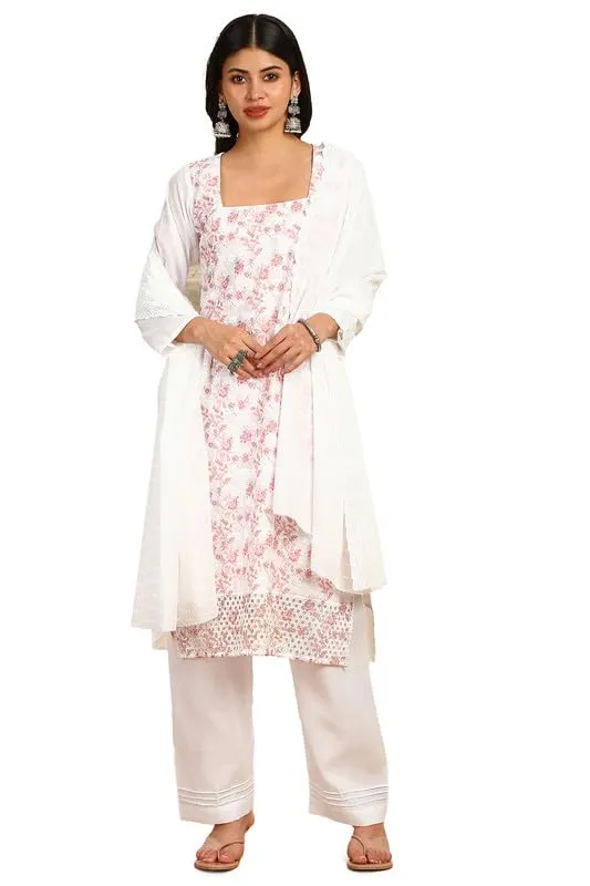 blue embroidered cotton dress 1