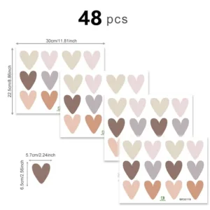 boho heart wall stickers 2