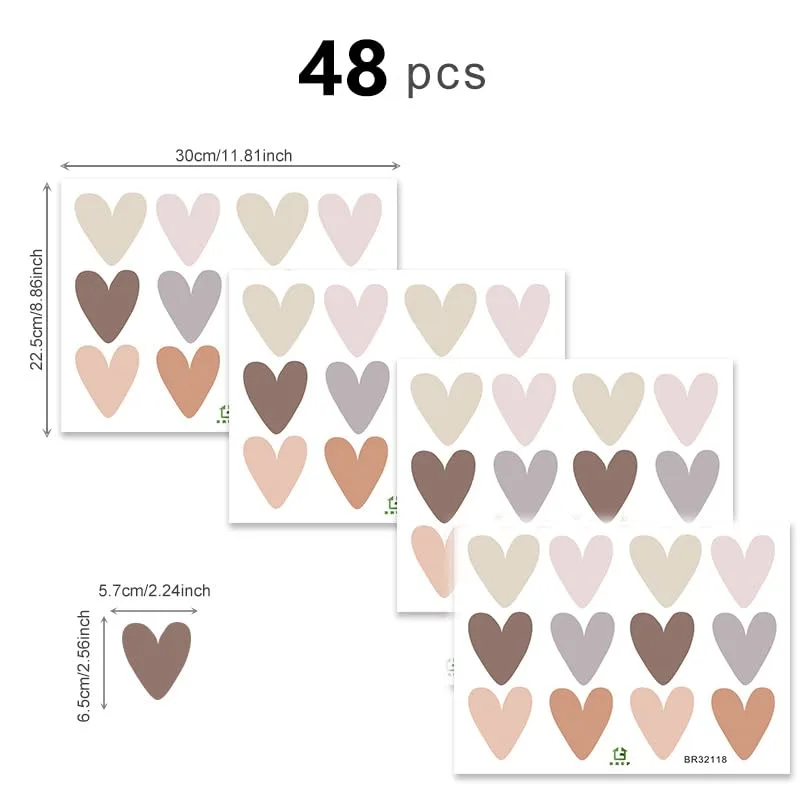 boho heart wall stickers 2