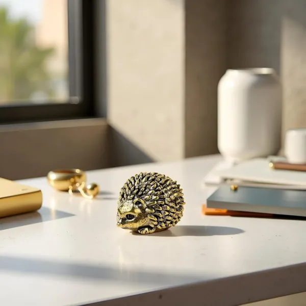 brass hedgehog figurine 1