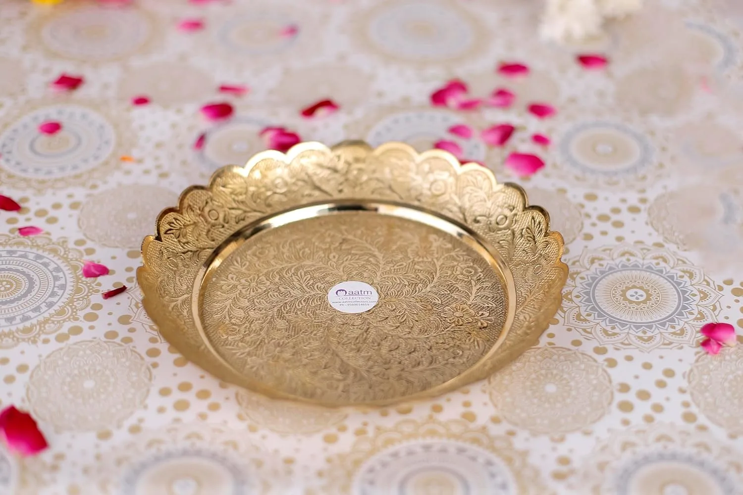 brass puja plate decor 5