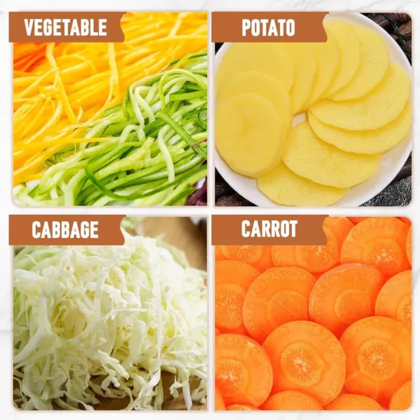 This stainless steel cabbage shredder with a double-layer blade system efficiently slices and shreds cabbage, carrots, and other vegetables for coleslaw and stir-fries, featuring an ergonomic, slip-resistant handle for safe and easy meal preparation.