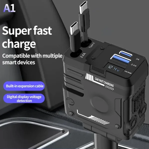 car charger retractable cable 5
