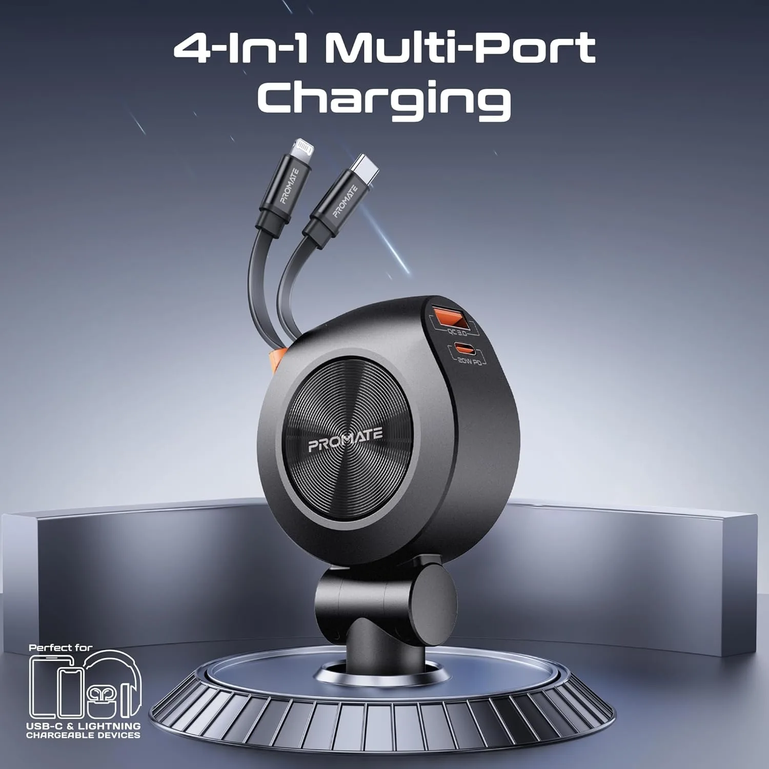 car charger retractable usb 2