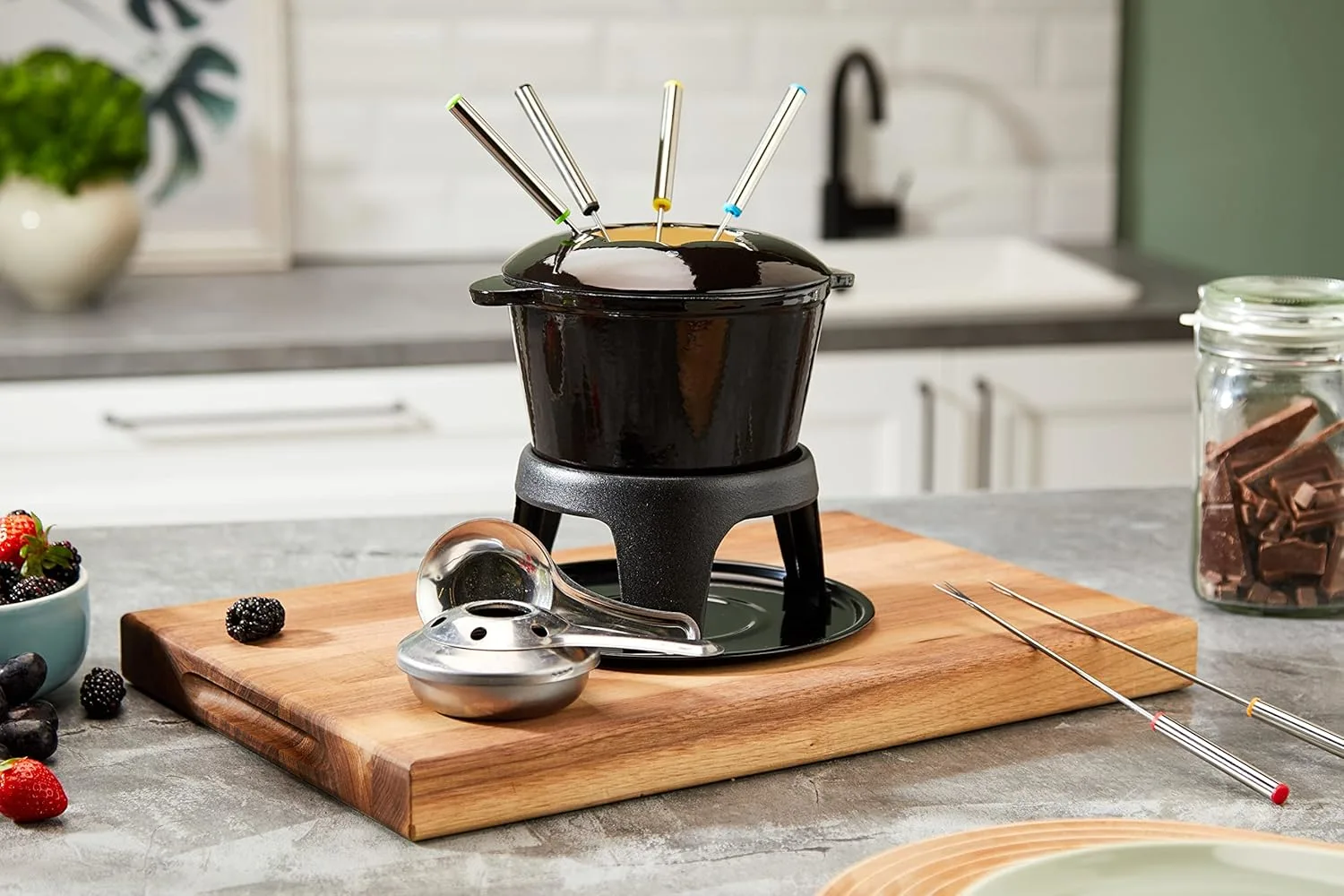 cast iron fondue set 2