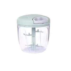 The ChopMaster food chopper efficiently chops vegetables and meat with its hand-pull mechanism and sharp stainless steel blades, perfect for making salsa, salads, and baby food.