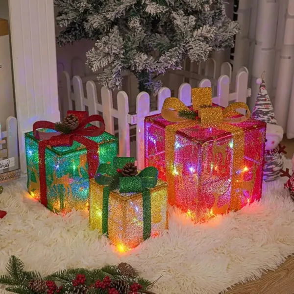 christmas lighted presents boxes 1