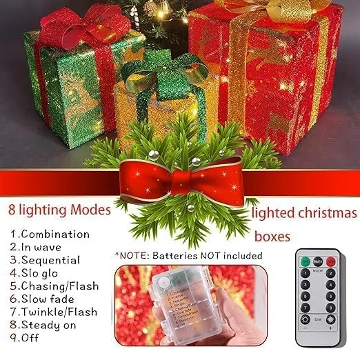 christmas lighted presents boxes 3