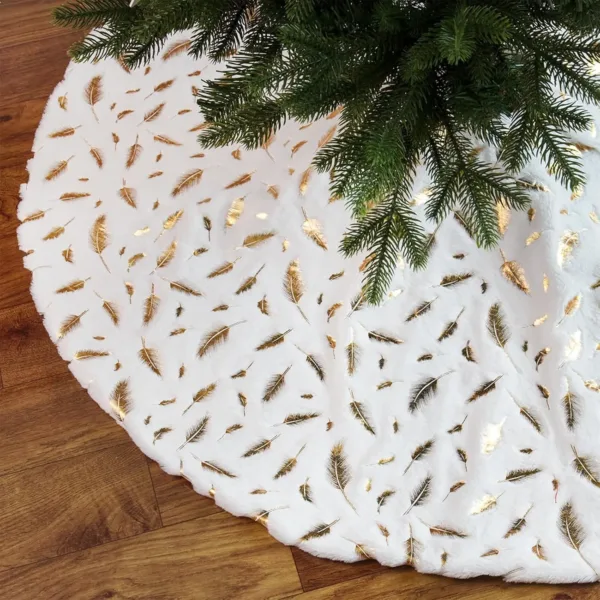 christmas tree skirt gold 1