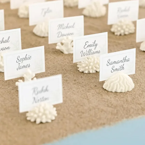 coral place card holders 6