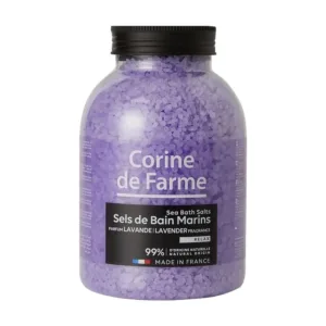 This is a 1.3 kg bag of Corine de Farme bath sea salt formulated with a neutral pH and infused with lavender for a relaxing bath experience.