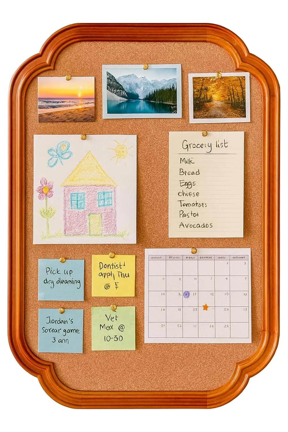 cork board wood frame 1