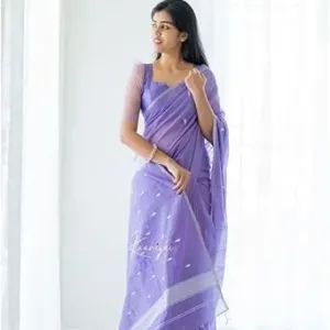 cotton linen saree 3