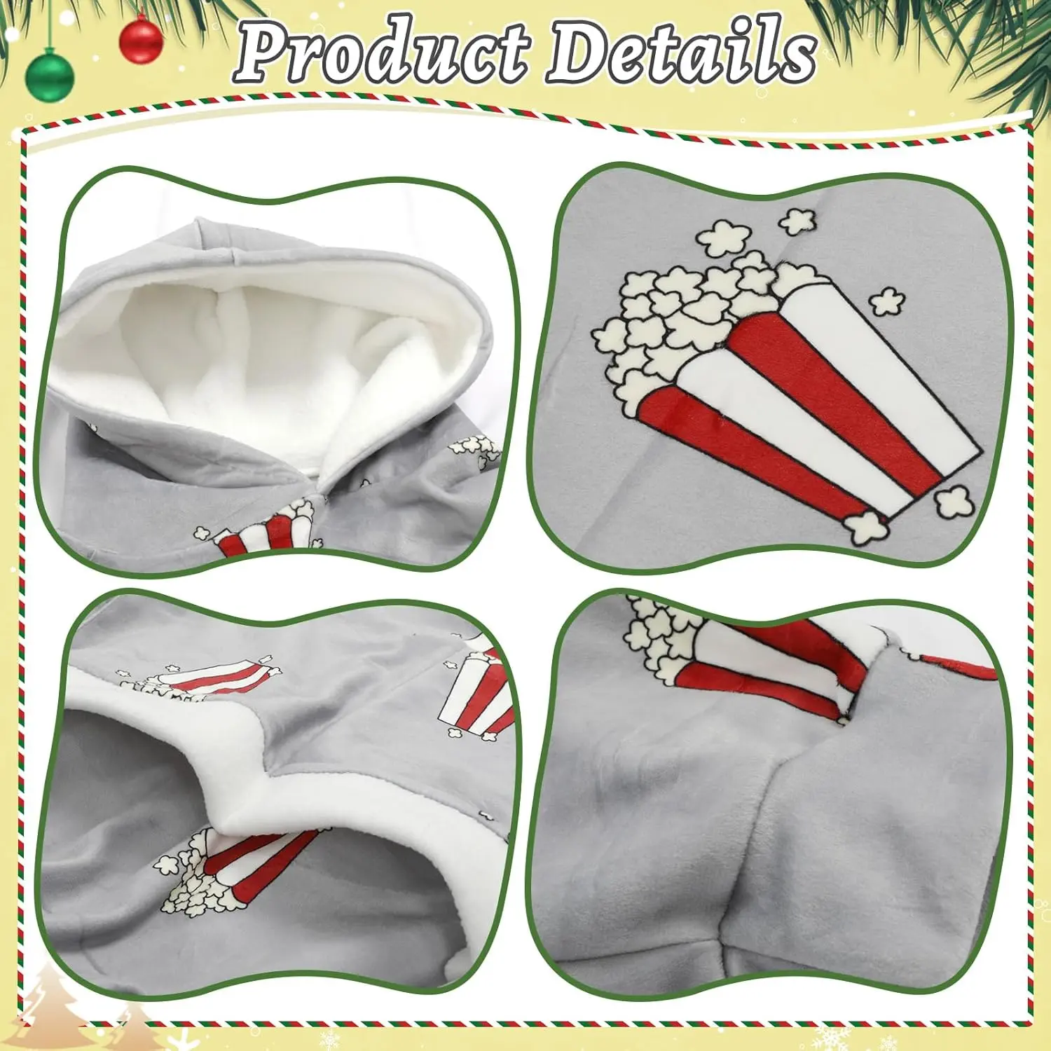 Matching couples pajamas hoodies for adults, designed with a funny double hooded style, made from soft flannel, featuring a large capacity front pocket, and perfect for themed events.