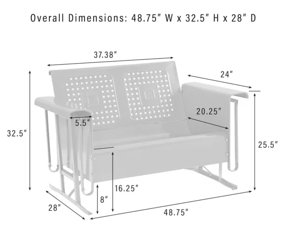 crosley bates loveseat glider 3