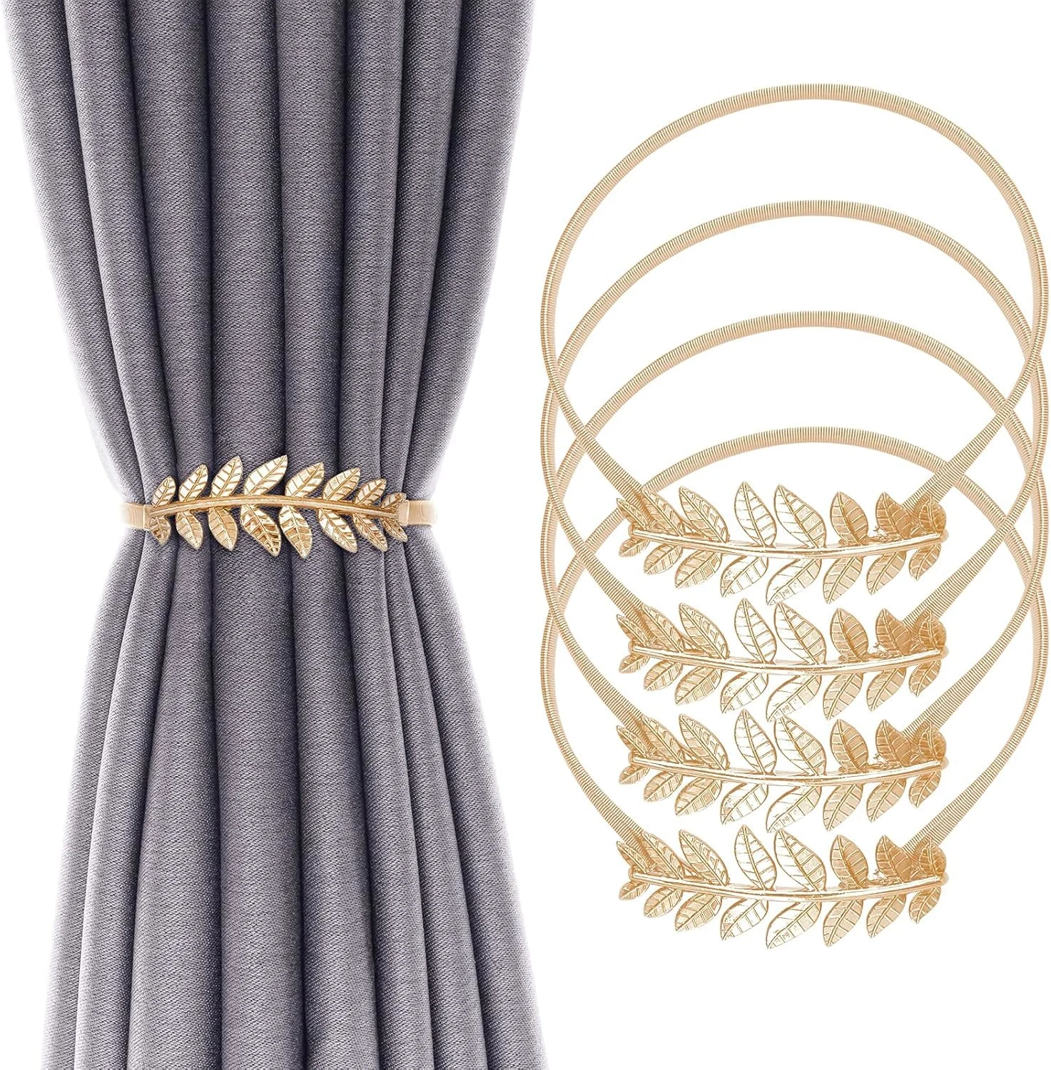 curtain tiebacks gold leaf 1