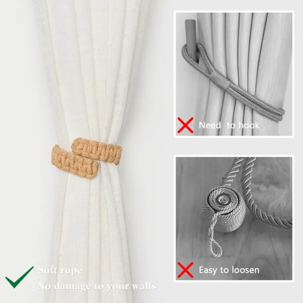 curtain tiebacks magnetic rope 2