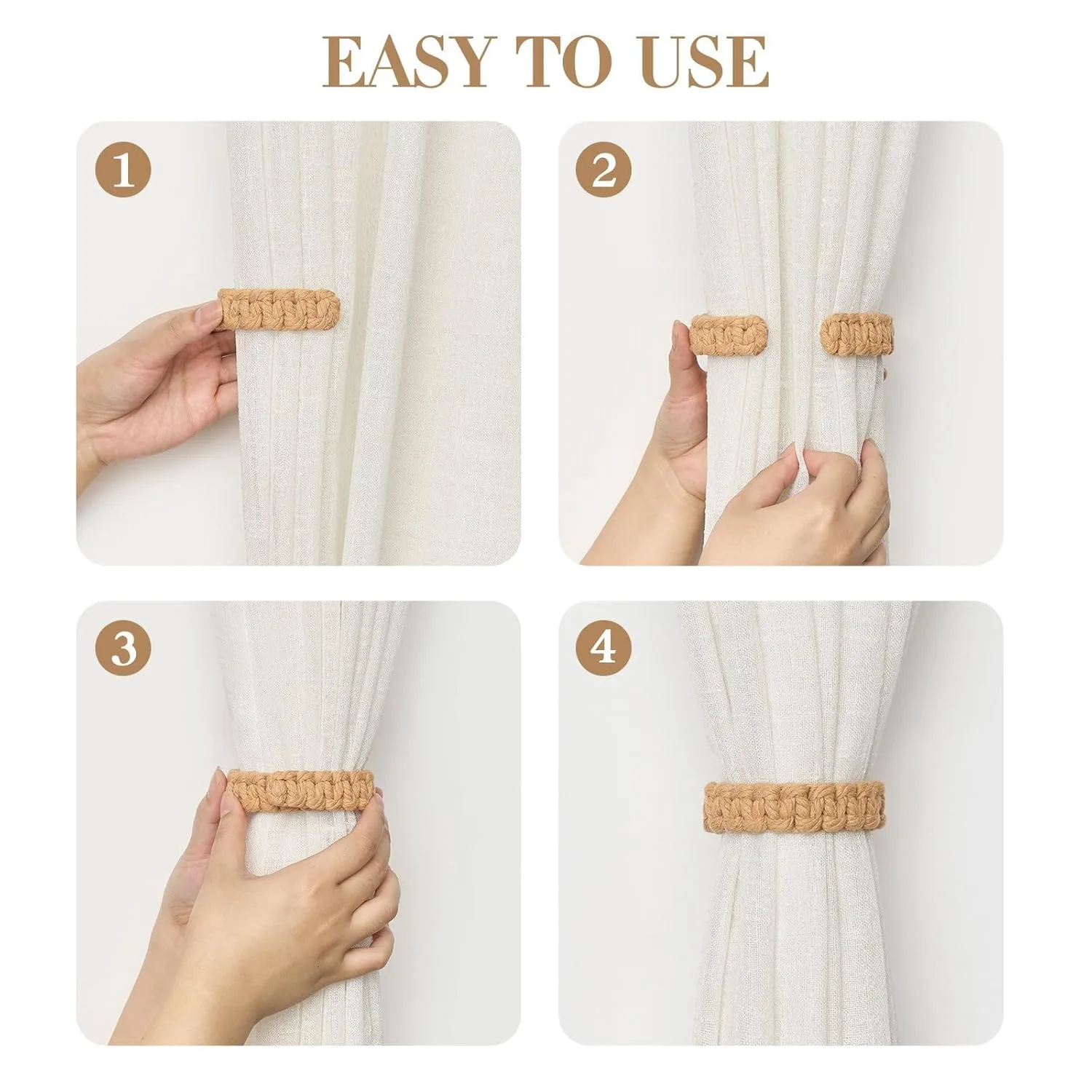 curtain tiebacks magnetic rope 5