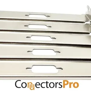 This is a ten pack of stainless steel L bracket expansion slot covers with a DB9 port, designed to keep the DB9 connector in place on the back of your computer.