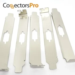 This is a ten pack of stainless steel L bracket expansion slot covers with a DB9 port, designed to keep the DB9 connector in place on the back of your computer.