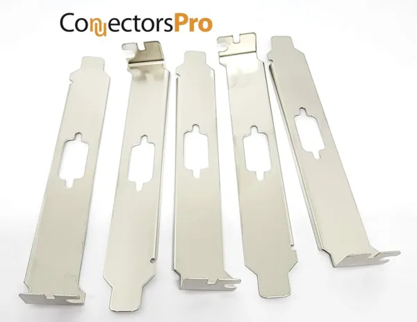 This is a ten pack of stainless steel L bracket expansion slot covers with a DB9 port, designed to keep the DB9 connector in place on the back of your computer.