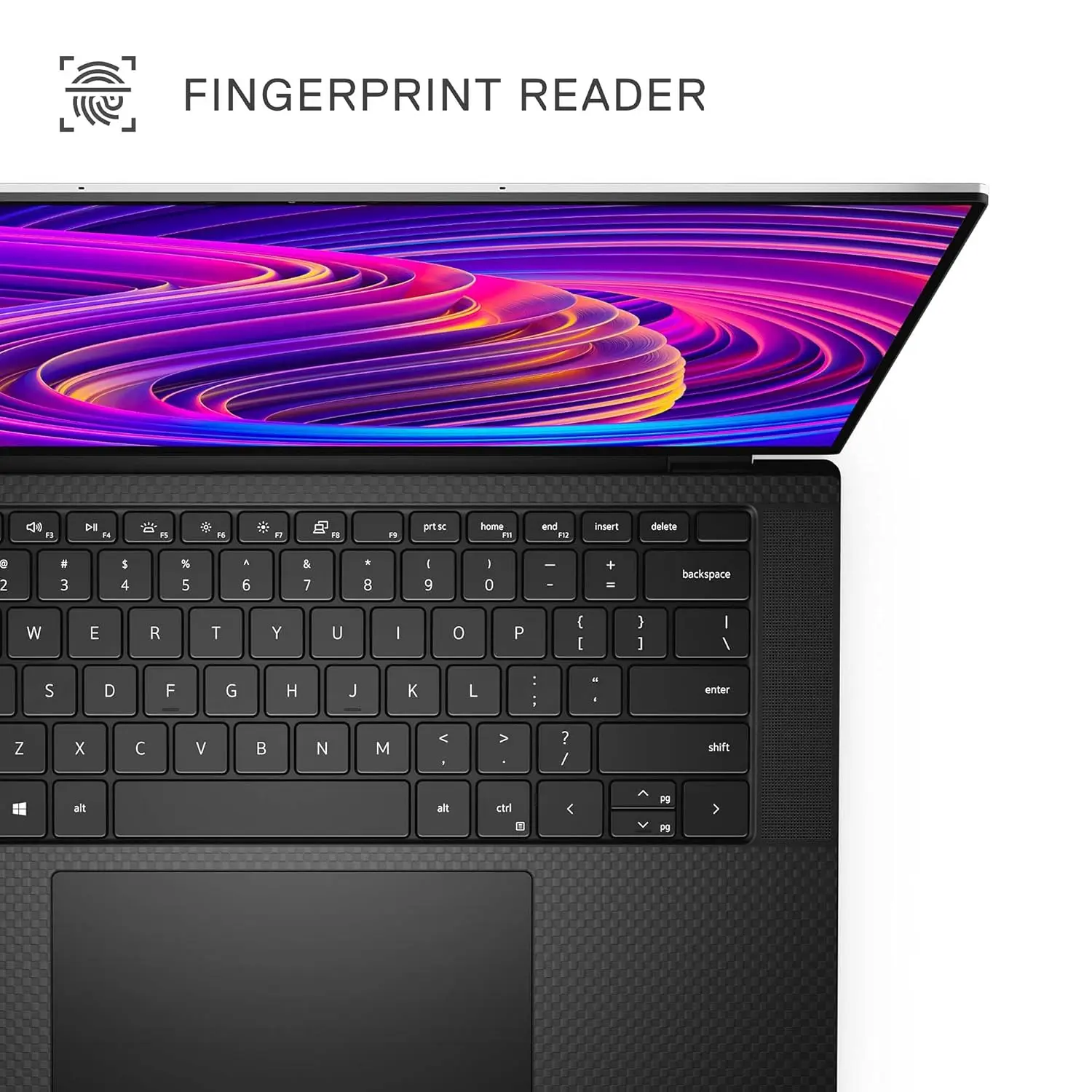 This renewed silver Dell XPS 15 9510 laptop features an 11th Gen Intel Core i7 processor, 16GB RAM, a 512GB SSD, NVIDIA GeForce RTX 3050Ti graphics, a backlit keyboard, fingerprint reader, a vivid 15.6" FHD+ display with Adobe RGB, Dolby Vision, and Eyesafe technology, and immersive Waves Nx audio.