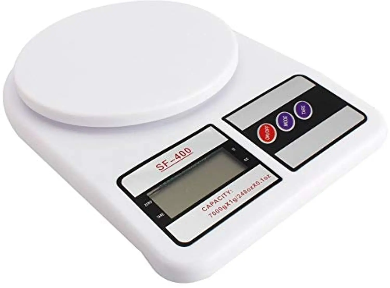 This is a professional splash-proof electronic kitchen scale with a 7 kg capacity, ideal for accurate weighing in the kitchen, mailroom, or workshop, even in high humidity.