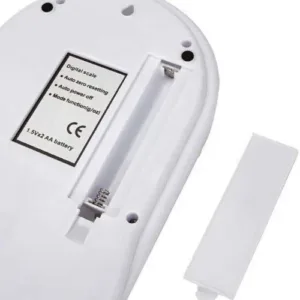 This is a professional splash-proof electronic kitchen scale with a 7 kg capacity, ideal for accurate weighing in the kitchen, mailroom, or workshop, even in high humidity.