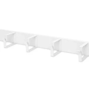 This is a gray DIGITUS 1U patch panel with five cable guides and 44x60 mm jumper brackets designed for 19-inch network cabinets and Ethernet cable management.