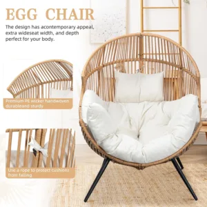 egg chair outdoor wicker 4
