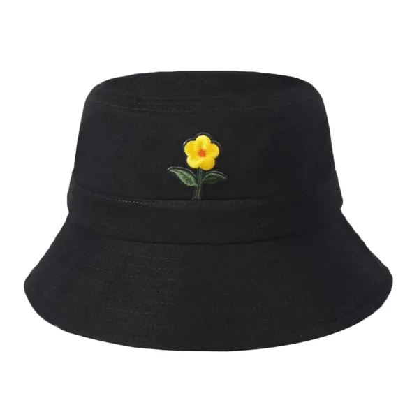A unisex embroidered bucket hat with a cute animal pattern, perfect for summer fashion and outdoor activities like fishing, hiking, and beach vacations.