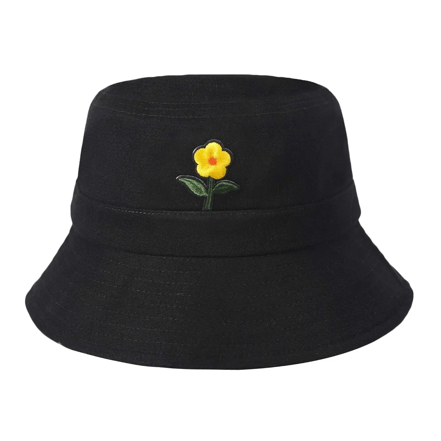 A unisex embroidered bucket hat with a cute animal pattern, perfect for summer fashion and outdoor activities like fishing, hiking, and beach vacations.