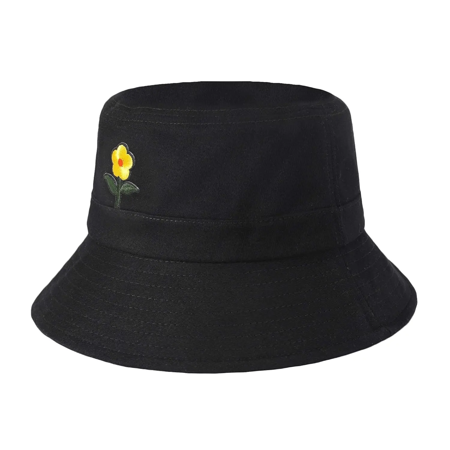 A unisex embroidered bucket hat with a cute animal pattern, perfect for summer fashion and outdoor activities like fishing, hiking, and beach vacations.