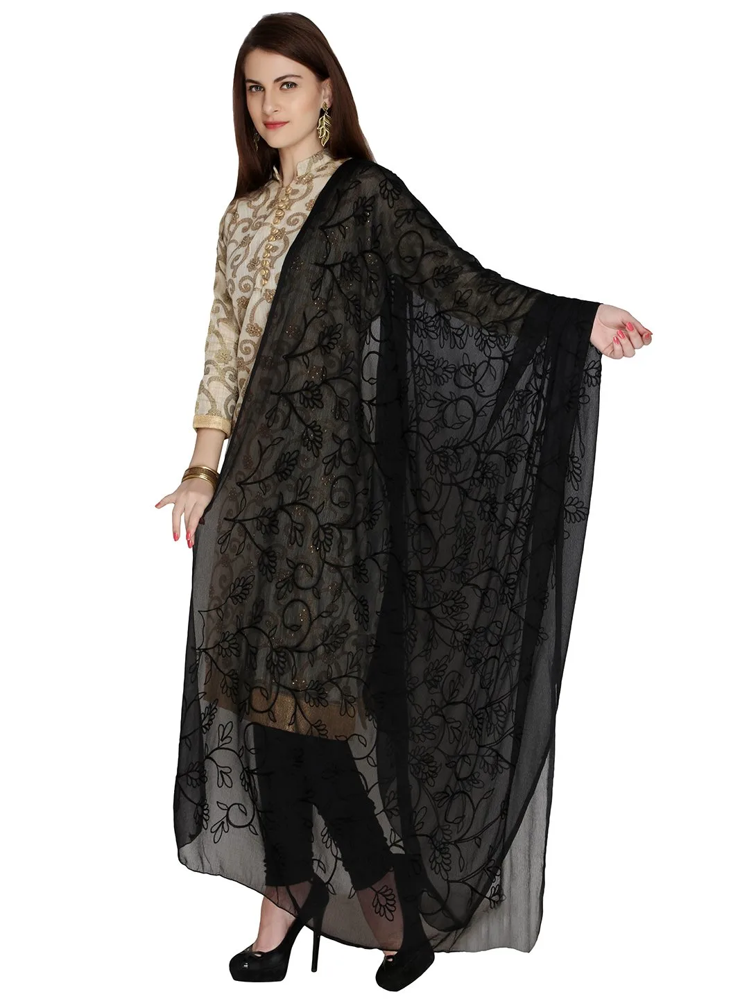 embroidered chiffon dupatta 1