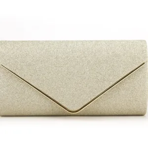 This women's evening clutch bag in black features a magnetic snap closure, providing enough room for your wallet, smartphone, makeup, and other daily essentials.