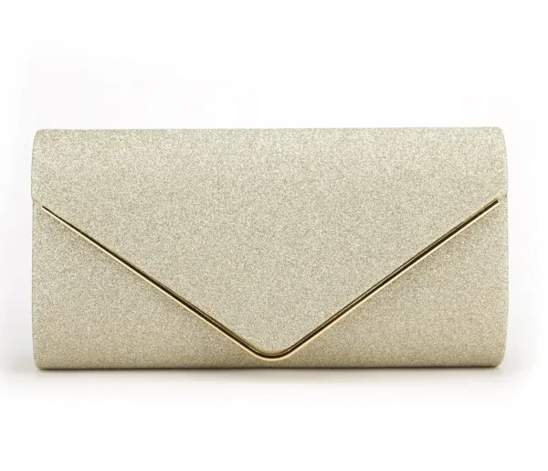 This women's evening clutch bag in black features a magnetic snap closure, providing enough room for your wallet, smartphone, makeup, and other daily essentials.