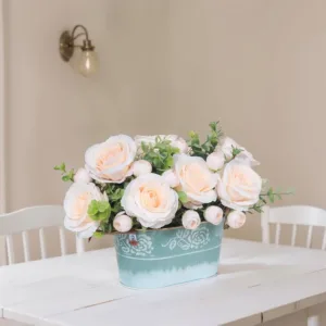 farmhouse rose centrepiece 6