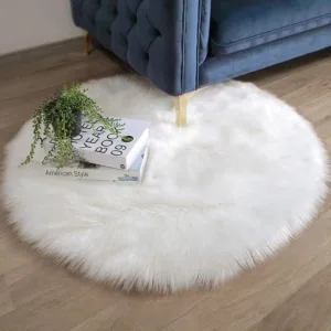 faux fur rug round 1