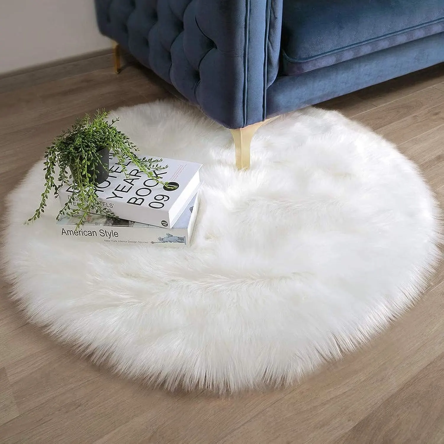 faux fur rug round 1