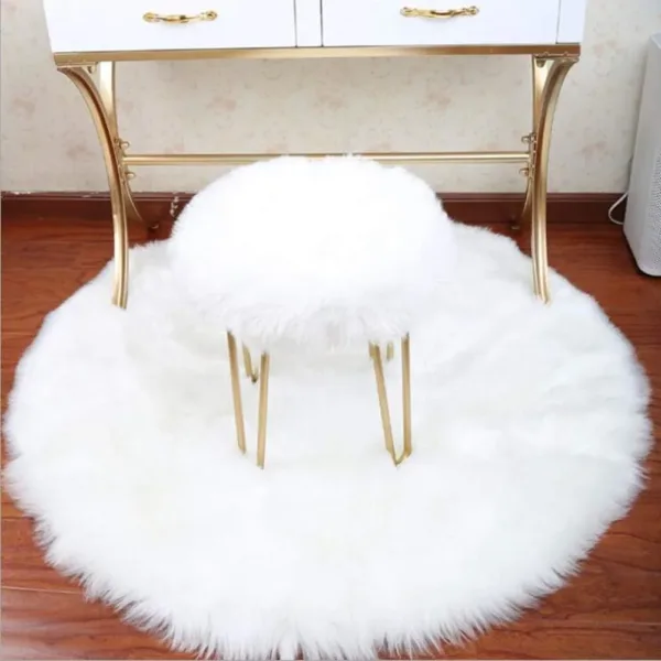 faux fur rug round 7