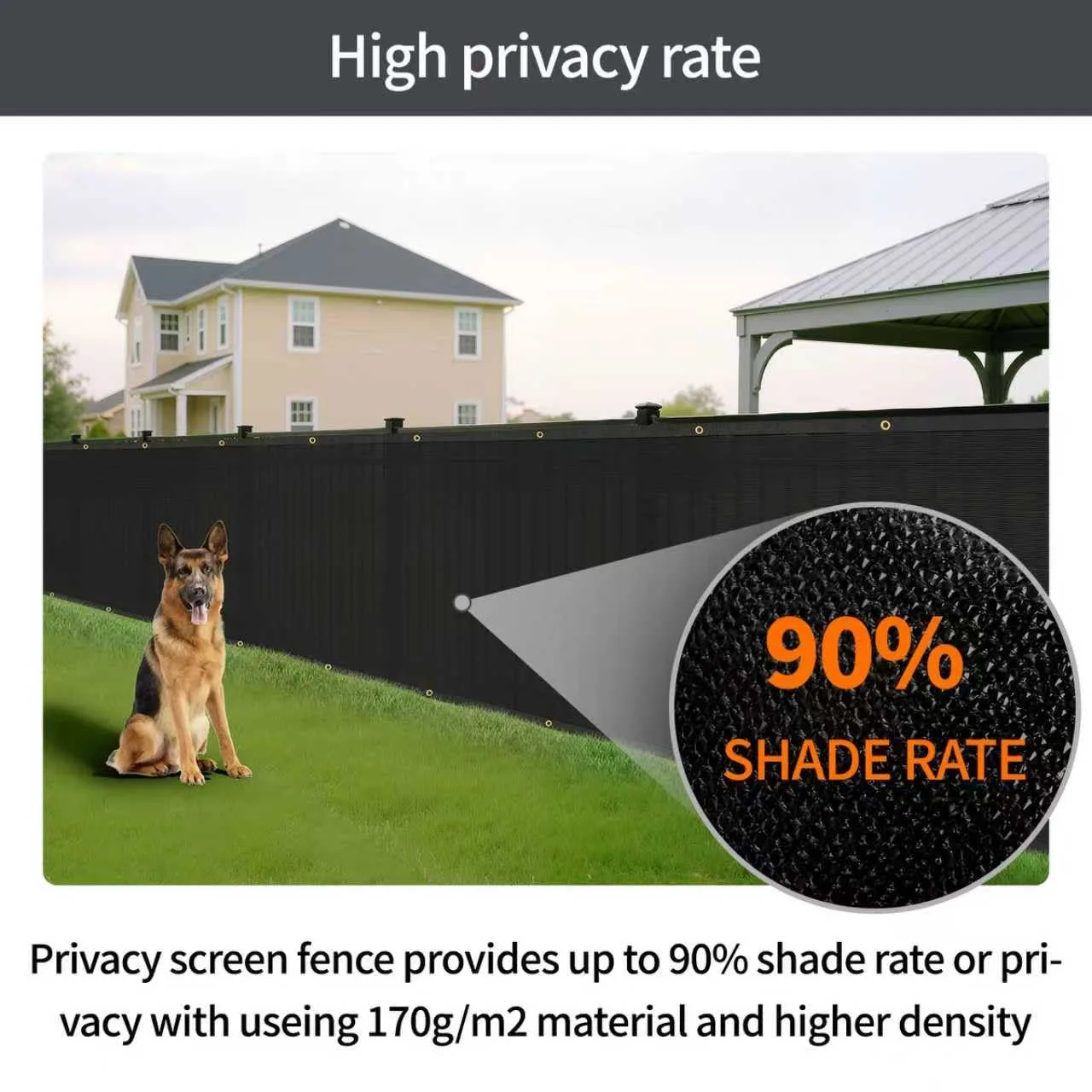 fence privacy screen black 6