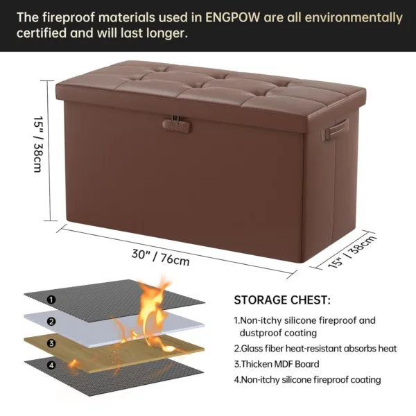 fireproof storage ottoman bench 2