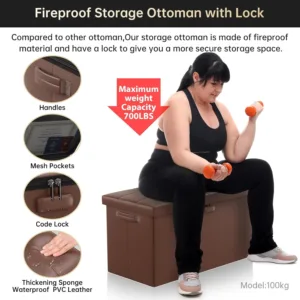 fireproof storage ottoman bench 6