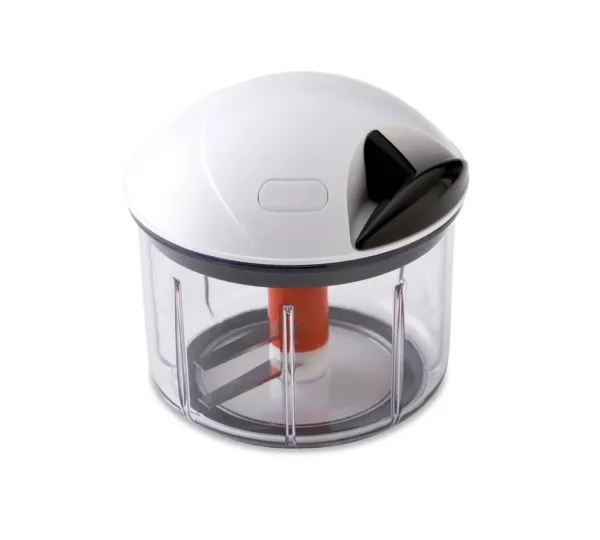 This is a Fissler finecut vegetable chopper with a pull mechanism, designed for slicing onions and other vegetables, and it comes with dishwasher-safe parts.